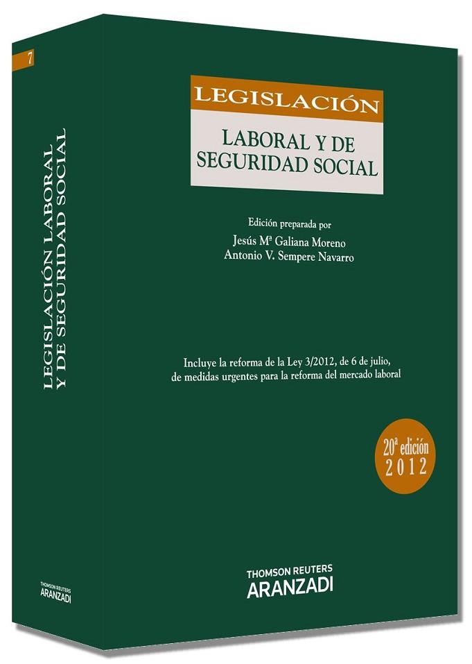 LEGISLACION LABORAL Y SEGURIDAD SOCIAL | 9788499039947 | GALIANA MORENO, JESUS Mº SEMPERE NAVARRO, ANTONIO | Llibreria L'Odissea - Libreria Online de Vilafranca del Penedès - Comprar libros