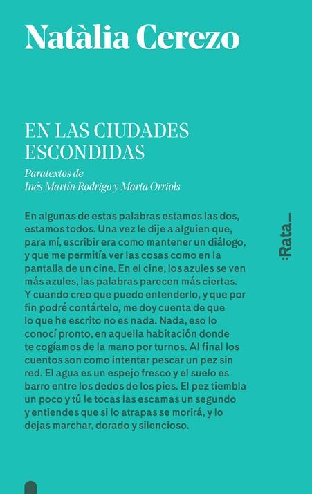 EN LAS CIUDADES ESCONDIDAS | 9788416738410 | CEREZO, NATÀLIA | Llibreria Online de Vilafranca del Penedès | Comprar llibres en català