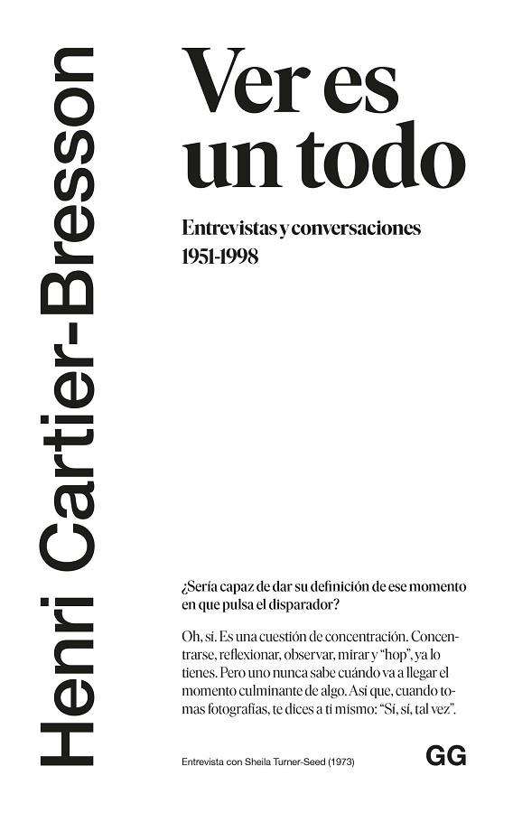 VER ES UN TODO | 9788425227578 | CARTIER-BRESSON, HENRI | Llibreria Online de Vilafranca del Penedès | Comprar llibres en català