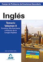 INGLES TEMARIO VOLUMEN 2 FONETICA MORFOSINTAXIS E HISTORIA | 9788466580281 | AA.VV | Llibreria Online de Vilafranca del Penedès | Comprar llibres en català