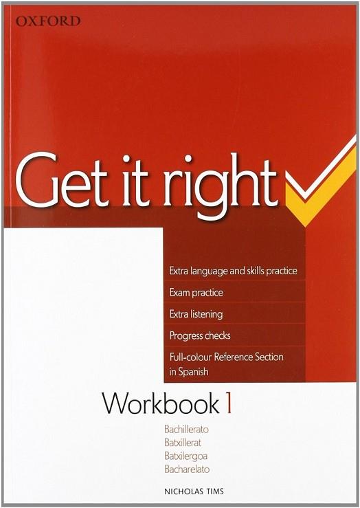 GET IT RIGHT 1 WB SPANISH ED | 9780194746038 | AA. VV. | Llibreria Online de Vilafranca del Penedès | Comprar llibres en català