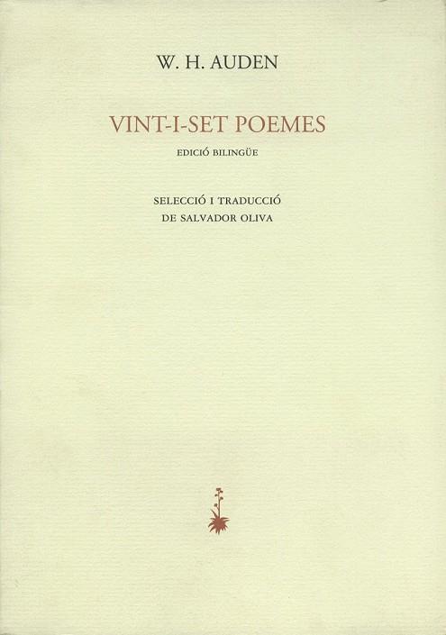 VINT-I-SET POEMES- W.H.AUDEN | 9788477271390 | W.H.AUDEN | Llibreria Online de Vilafranca del Penedès | Comprar llibres en català