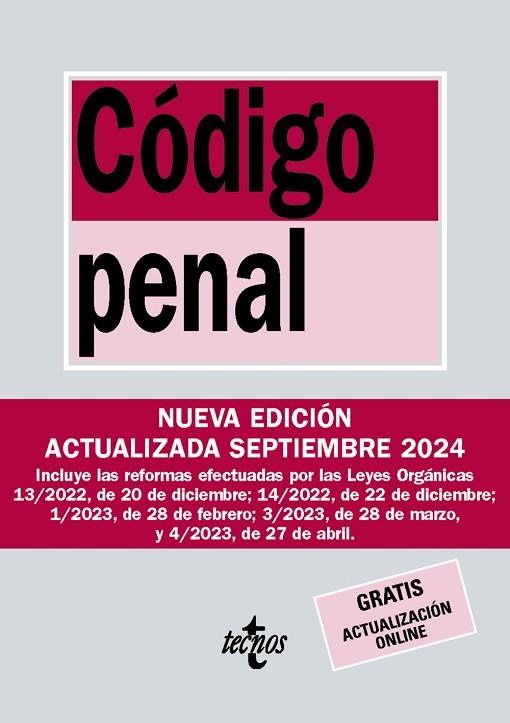 CÓDIGO PENAL | 9788430990962 | EDITORIAL TECNOS | Llibreria Online de Vilafranca del Penedès | Comprar llibres en català