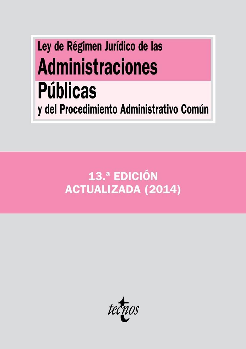 LEY DE RÉGIMEN JURÍDICO DE LAS ADMINISTRACIONES PÚBLICAS Y PRO.ADM. 2014 | 9788430961672 | VV.AA. | Llibreria Online de Vilafranca del Penedès | Comprar llibres en català