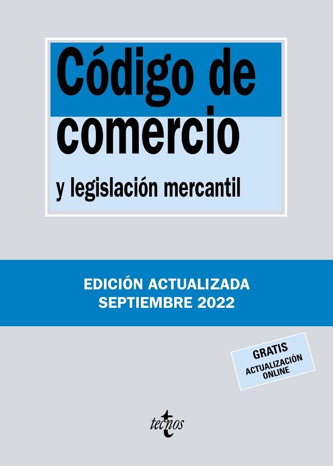 CÓDIGO DE COMERCIO | 9788430985593 | EDITORIAL TECNOS | Llibreria L'Odissea - Libreria Online de Vilafranca del Penedès - Comprar libros