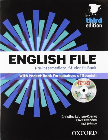 ENGLISH FILE PRE-INTERMEDIATE STUDENT'S BOOK + WORKBOOK WITH KEY THIRD EDITION | 9780194598934 | LATHAM-KOENIG, CH. OXENDEN, CL | Llibreria Online de Vilafranca del Penedès | Comprar llibres en català