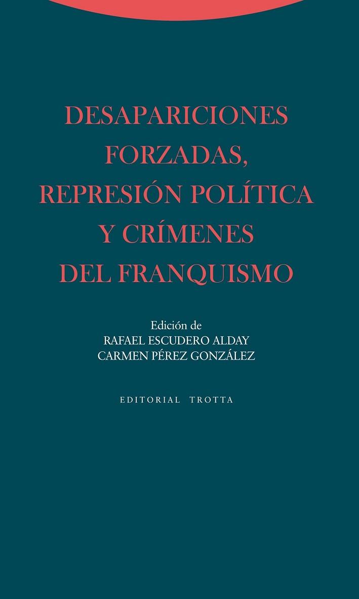 DESAPARICIONES FORZADAS REPRESIÓN POLÍTICA Y CRÍMENES DEL FRANQUISMO | 9788498794564 | ESCUDERO, RAFAEL / GONZÁLEZ, CARMEN | Llibreria L'Odissea - Libreria Online de Vilafranca del Penedès - Comprar libros