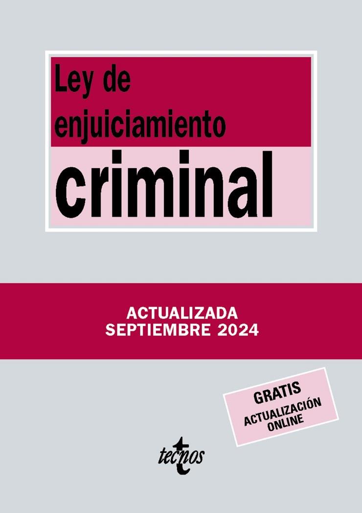 LEY DE ENJUICIAMIENTO CRIMINAL | 9788430991099 | EDITORIAL TECNOS | Llibreria Online de Vilafranca del Penedès | Comprar llibres en català