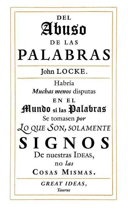 DEL ABUSO DE LAS PALABRAS | 9788430616558 | LOCKE, JOHN | Llibreria Online de Vilafranca del Penedès | Comprar llibres en català