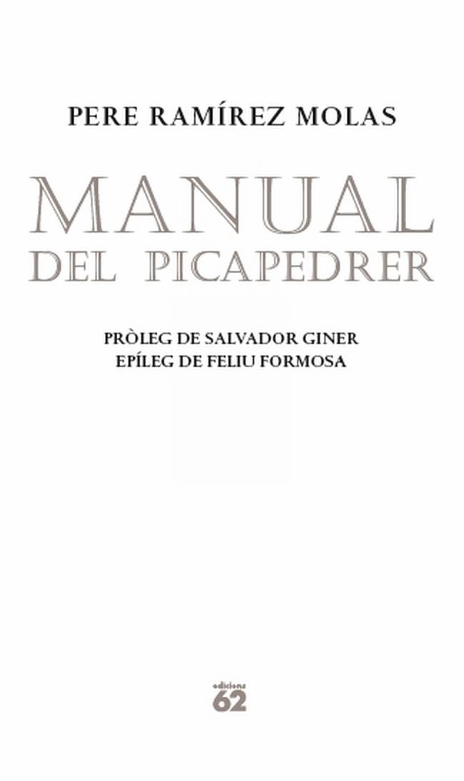 MANUAL DEL PICAPEDRER | 9788429768732 | RAMIREZ, PERE | Llibreria Online de Vilafranca del Penedès | Comprar llibres en català