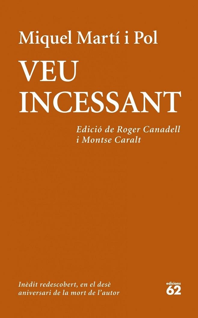 VEU INCESSANT | 9788429772708 | MARTI I POL, MIQUEL | Llibreria Online de Vilafranca del Penedès | Comprar llibres en català