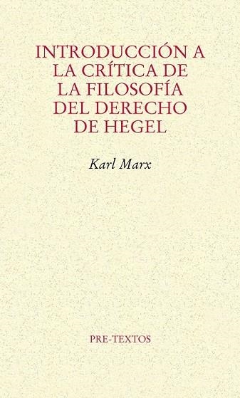 INTRODUCCIÓN A LA CRÍTICA DE LA FILOSOFÍA DEL DERECHO DE HEGEL | 9788415576815 | MARX, KARL | Llibreria Online de Vilafranca del Penedès | Comprar llibres en català