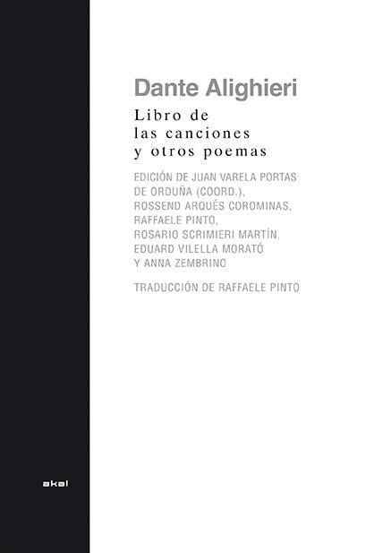 EL LIBRO DE LAS CANCIONES Y OTROS POEMAS | 9788446039518 | ALIGHIERI, DANTE | Llibreria Online de Vilafranca del Penedès | Comprar llibres en català