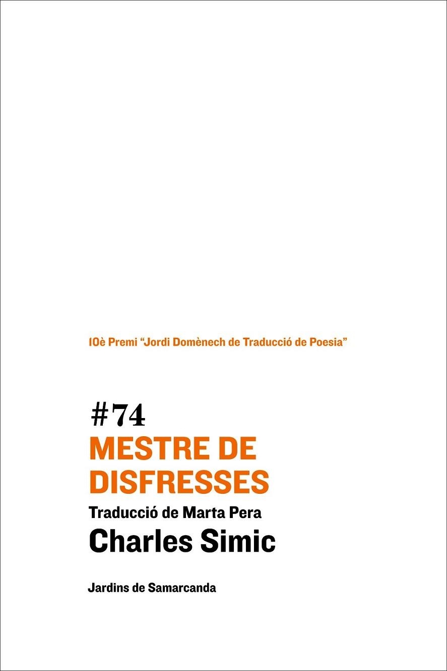 MESTRE DE DISFRESSES | 9788497665247 | SIMIC, CHARLES | Llibreria Online de Vilafranca del Penedès | Comprar llibres en català