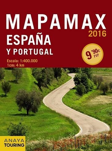 MAPAMAX 2016 ESPAÑA Y PORTUGAL  | 9788499358482 | ANAYA TOURING | Llibreria Online de Vilafranca del Penedès | Comprar llibres en català