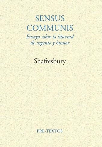 SENSUS COMMUNIS | 9788481910452 | SHAFTESBURY | Llibreria Online de Vilafranca del Penedès | Comprar llibres en català