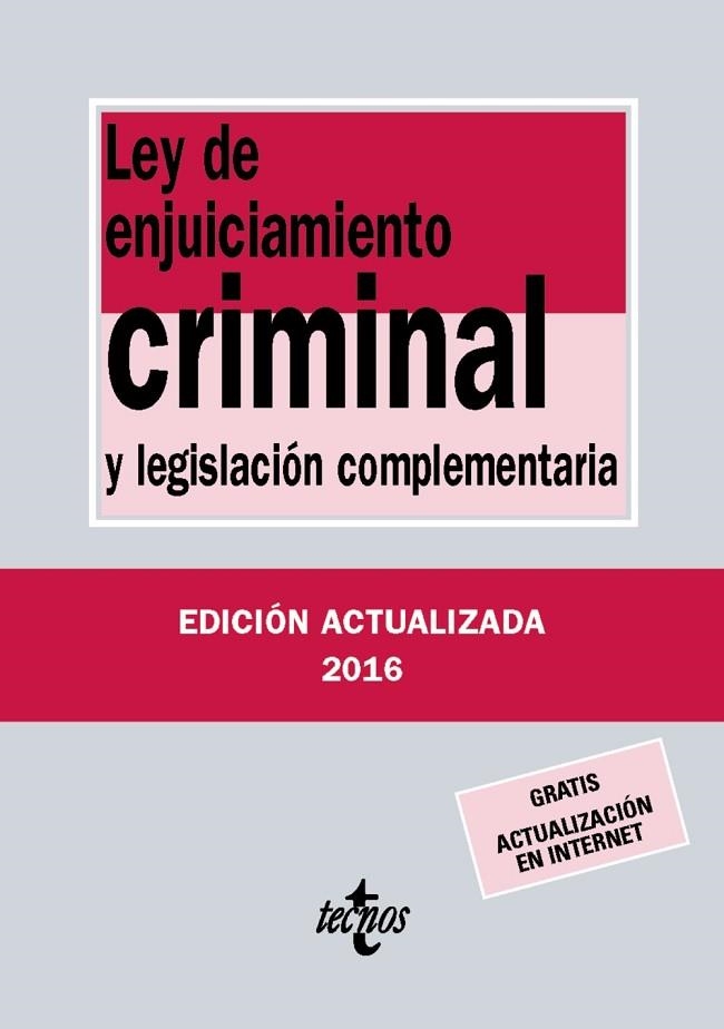 LEY DE ENJUICIAMIENTO CRIMINAL | 9788430970018 | EDITORIAL TECNOS | Llibreria Online de Vilafranca del Penedès | Comprar llibres en català