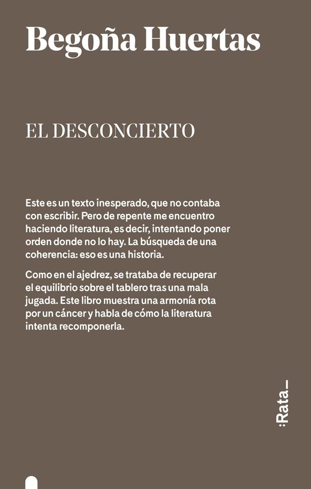 EL DESCONCIERTO | 9788416738311 | HUERTAS, BEGOÑA | Llibreria Online de Vilafranca del Penedès | Comprar llibres en català