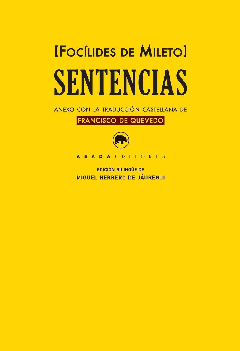 SENTENCIAS | 9788417301019 | FOCÍLIDES DE MILETO | Llibreria Online de Vilafranca del Penedès | Comprar llibres en català