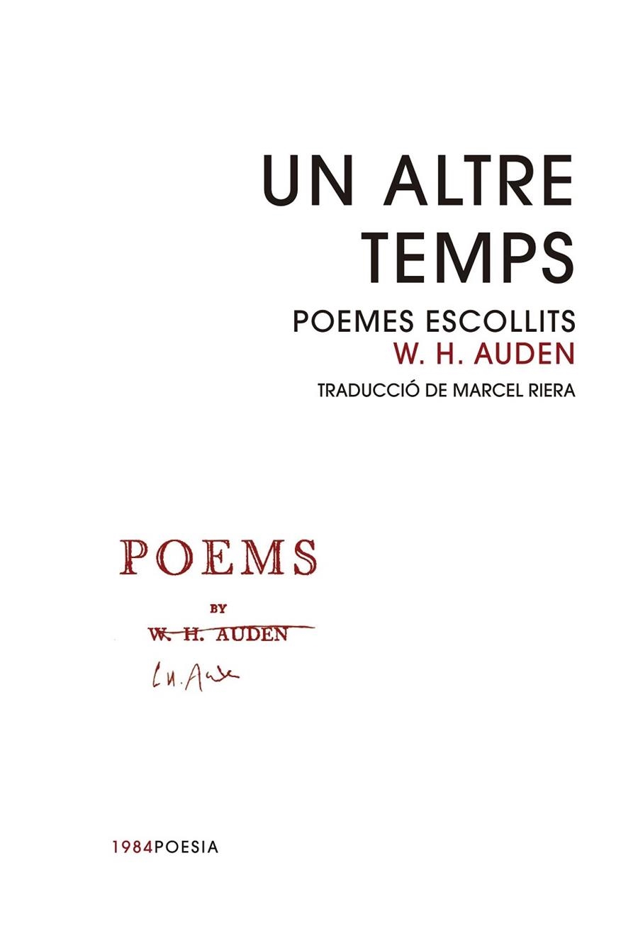 UN ALTRE TEMPS | 9788416987344 | AUDEN, WYSTAN HUGH | Llibreria Online de Vilafranca del Penedès | Comprar llibres en català