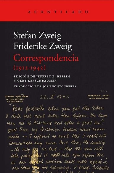 CORRESPONDENCIA (1912-1942) | 9788416748181 | ZWEIG, STEFAN/ZWEIG, FRIEDERICKE | Llibreria Online de Vilafranca del Penedès | Comprar llibres en català