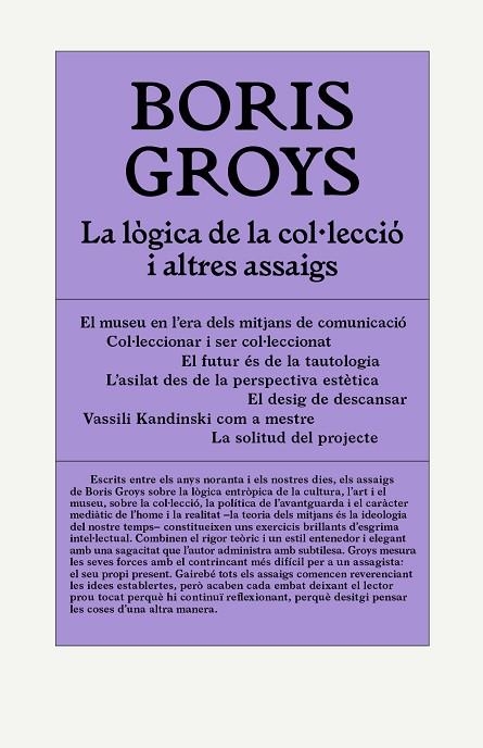 LA LÒGICA DE LA COL·LECCIÓ I ALTRES ASSAIGS | 9788412230574 | GROYS, BORIS | Llibreria Online de Vilafranca del Penedès | Comprar llibres en català