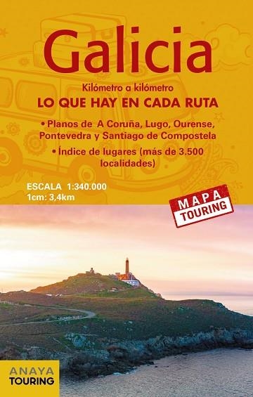 MAPA DE CARRETERAS GALICIA (DESPLEGABLE), ESCALA 1:340.000 | 9788491582953 | ANAYA TOURING | Llibreria Online de Vilafranca del Penedès | Comprar llibres en català