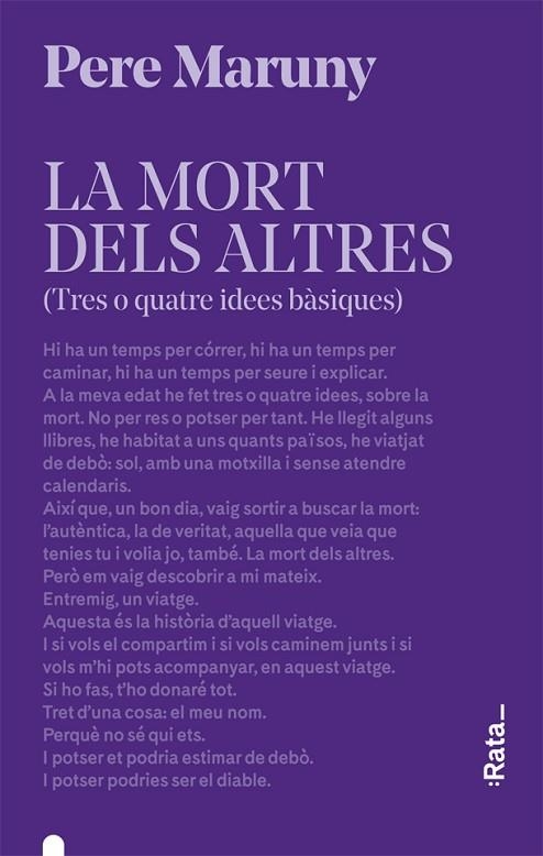 LA MORT DELS ALTRES | 9788416738618 | MARUNY, PERE | Llibreria Online de Vilafranca del Penedès | Comprar llibres en català