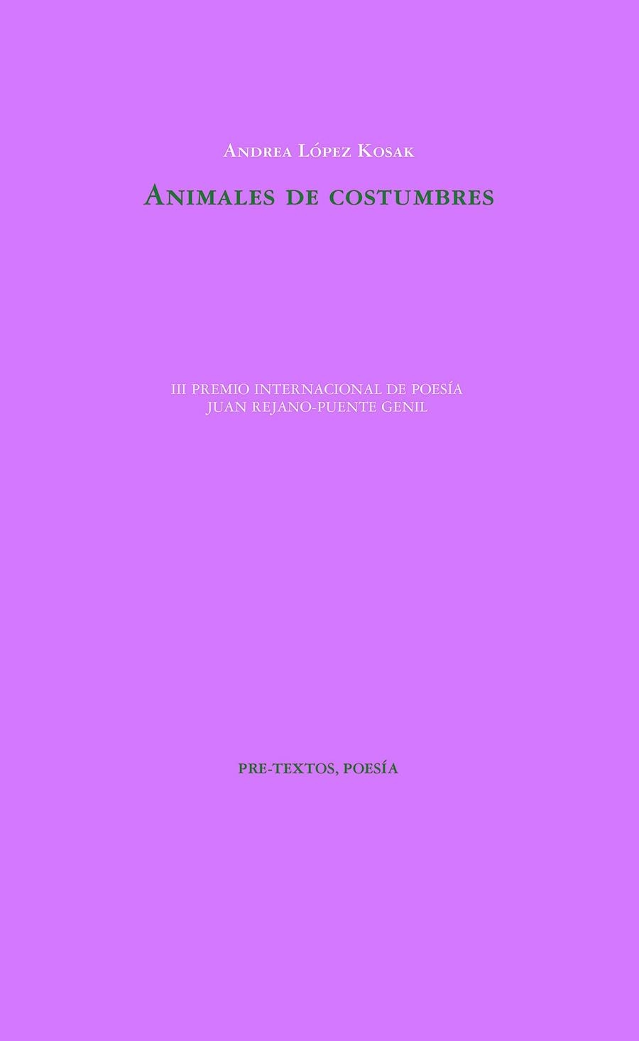 ANIMALES DE COSTUMBRES | 9788418935138 | LÓPEZ KOSAK, ANDREA | Llibreria Online de Vilafranca del Penedès | Comprar llibres en català