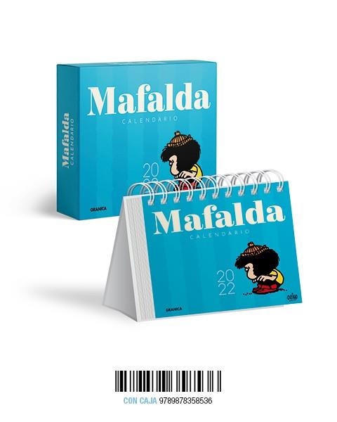 MAFALDA 2022, CALENDARIO DE ESCRITORIO AZUL CLARO CON CAJA | 9789878358536 | QUINO | Llibreria Online de Vilafranca del Penedès | Comprar llibres en català