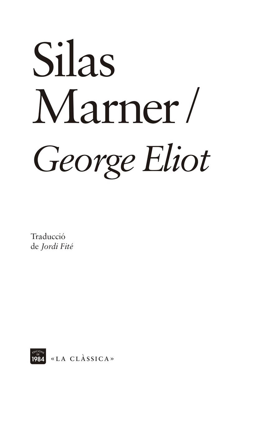 SILAS MARNER | 9788418858420 | ELIOT, GEORGE | Llibreria Online de Vilafranca del Penedès | Comprar llibres en català