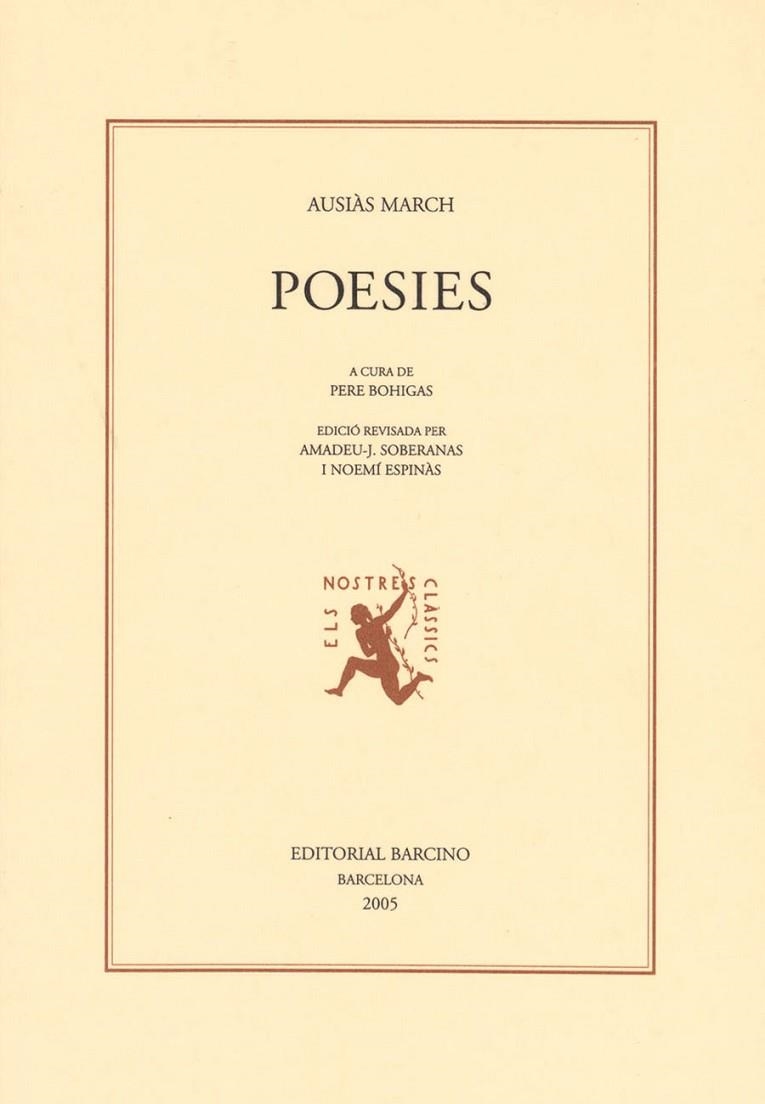 POESIES | 9788472267152 | MARCH, AUSIÀS/BOHIGAS, PERE | Llibreria Online de Vilafranca del Penedès | Comprar llibres en català